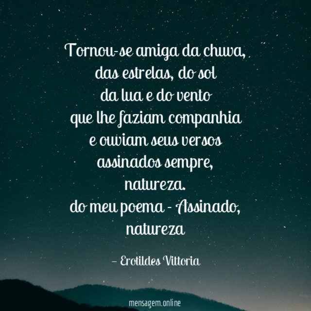 Tornou-se amiga da chuva