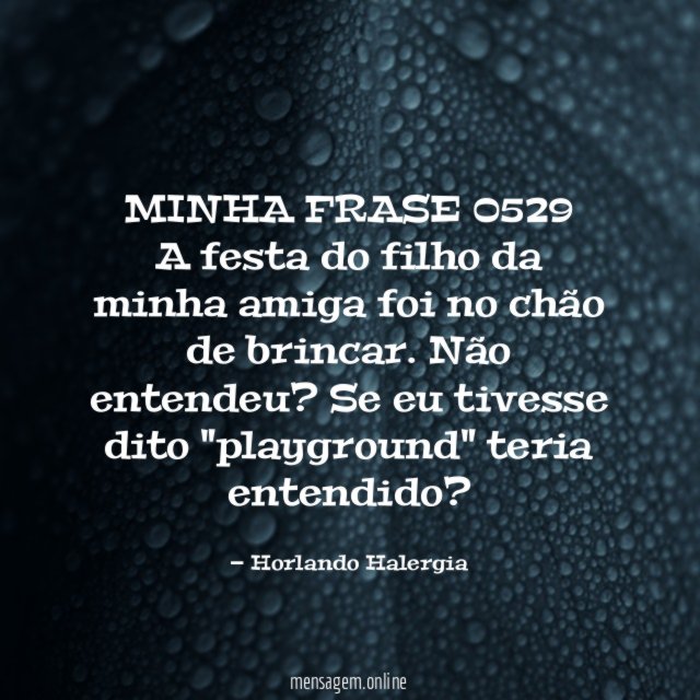 MINHA FRASE 0529 A festa do filho da minha