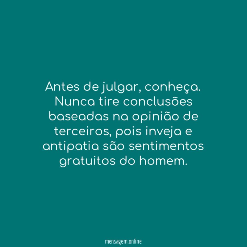 Antes de julgar