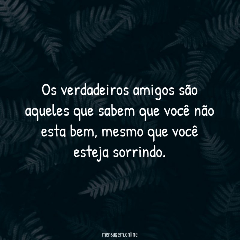Os verdadeiros amigos são aqueles que sabem que