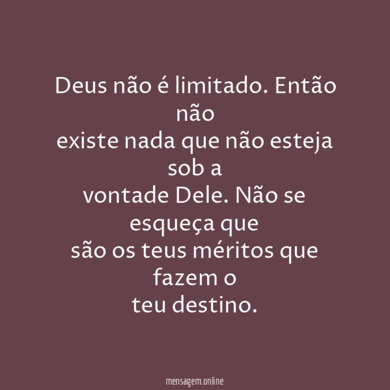 Deus não é limitado