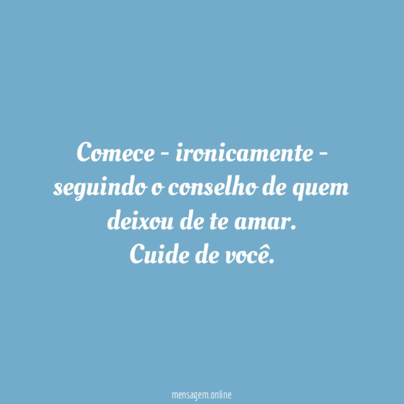 Comece - ironicamente - seguindo o conselho de