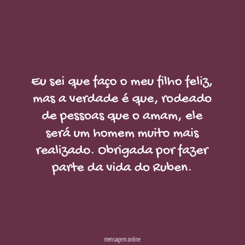 Eu sei que faço o meu filho feliz