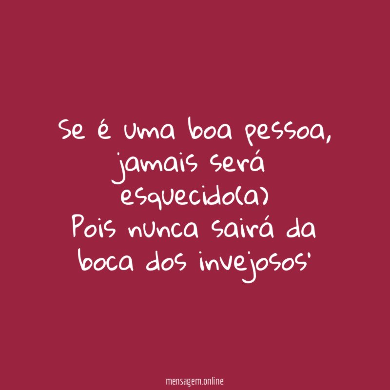 Se é uma boa pessoa
