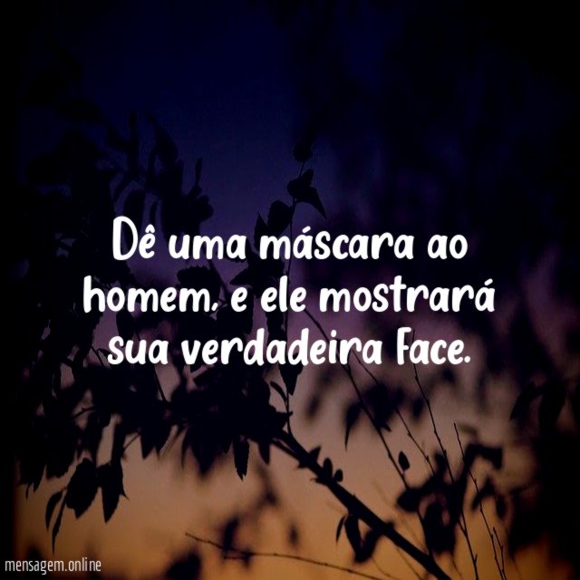 Dê uma máscara ao homem