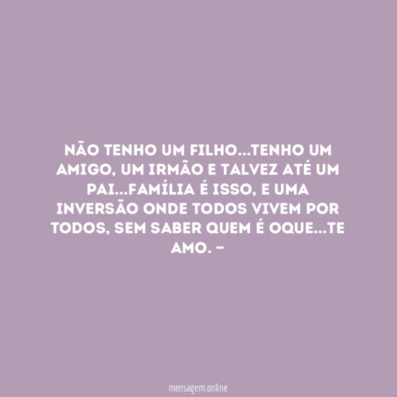 Não tenho um filho