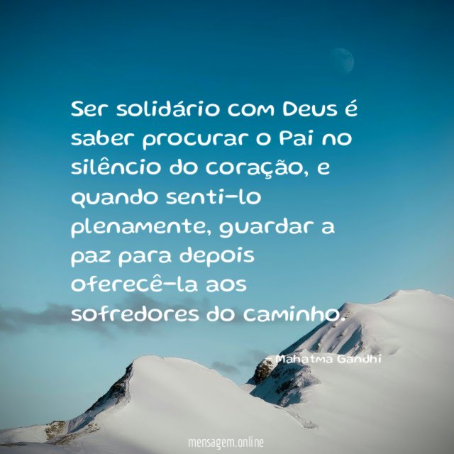 Ser solidário com Deus é saber procurar