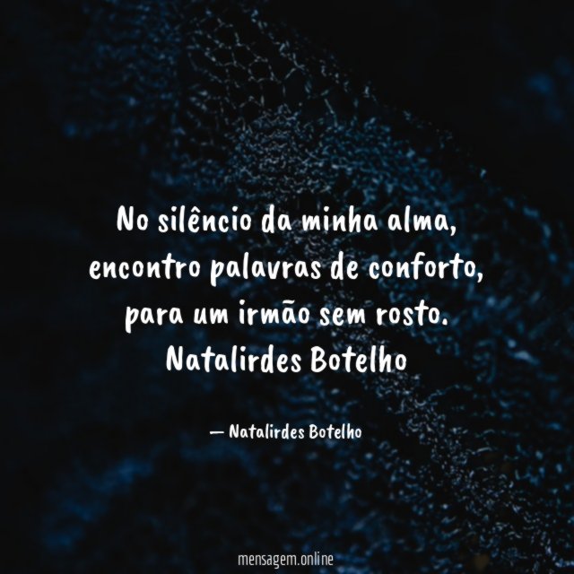 No silêncio da minha alma
