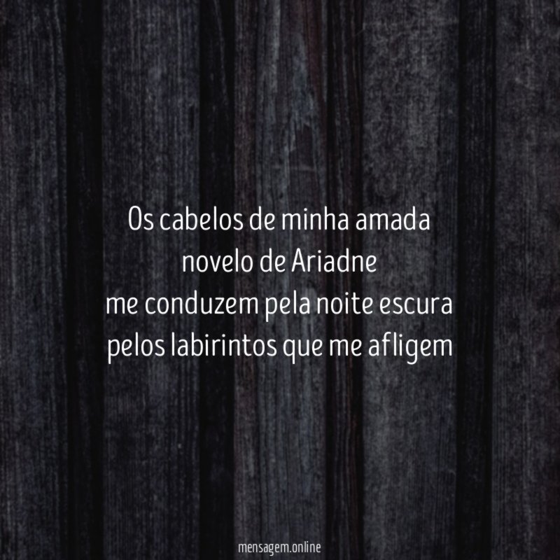 os cabelos de minha amada novelo de Ariadne me conduzem
