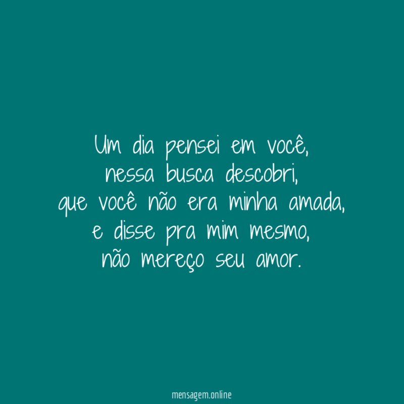 um dia pensei em você