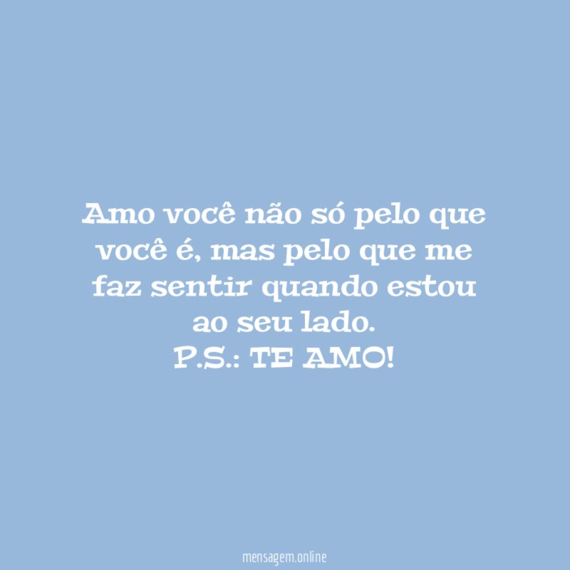 Amo você não só pelo que você é