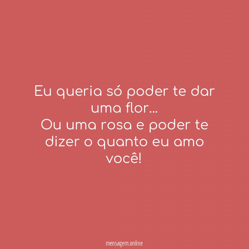 Eu queria só poder te dar uma flor