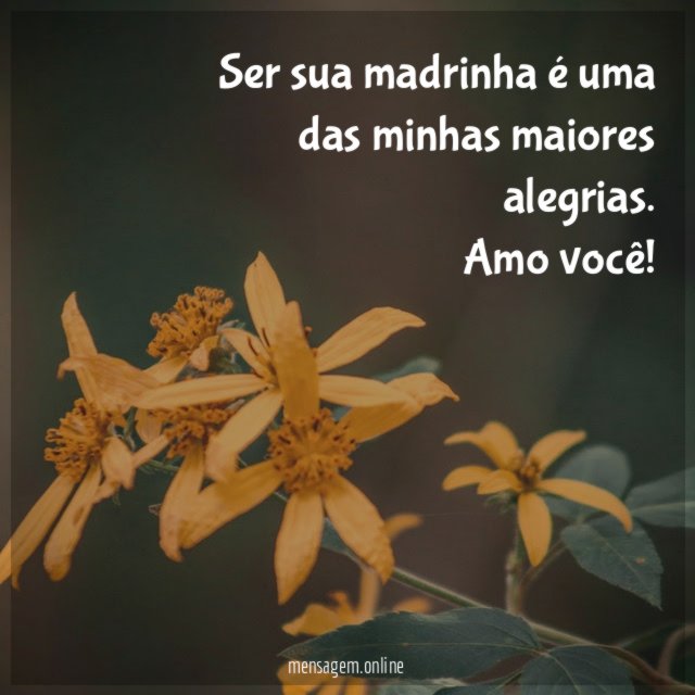 Ser sua madrinha é uma das minhas maiores alegrias