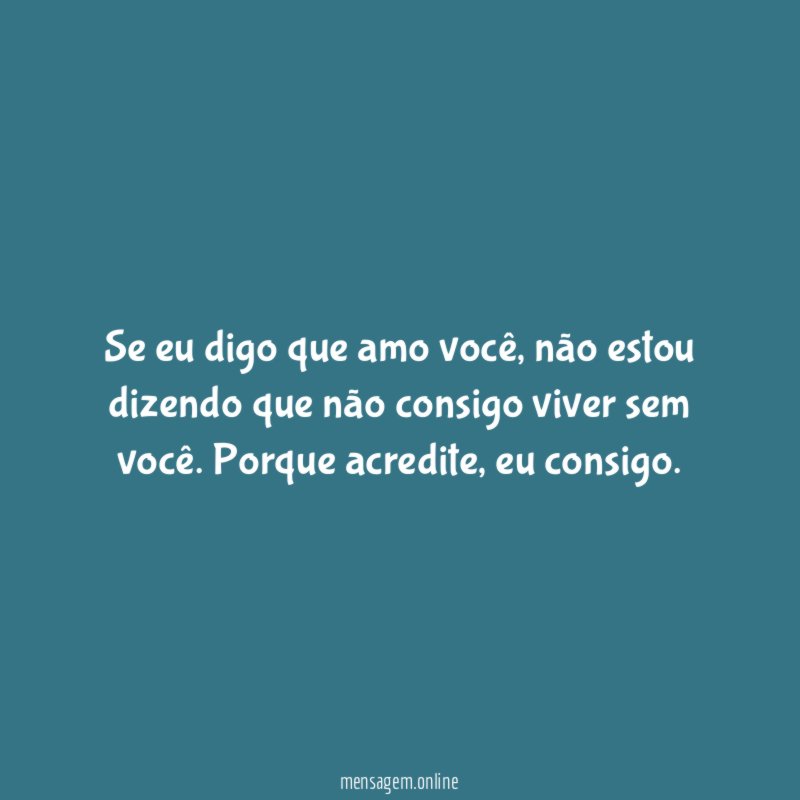 Se eu digo que amo você