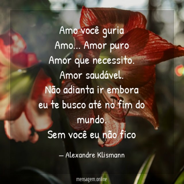 Amo você guria