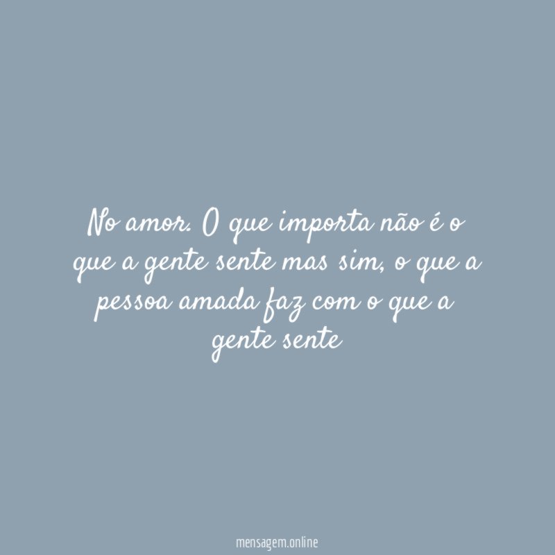 No amor