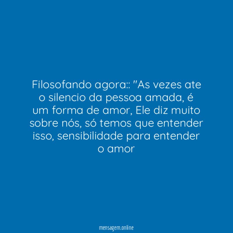 Filosofando agora