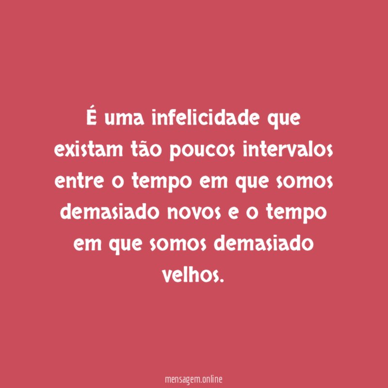 É uma infelicidade que existam tão poucos intervalos