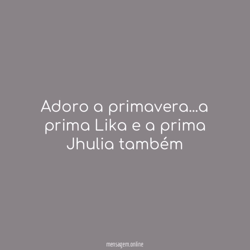 Adoro a primavera
