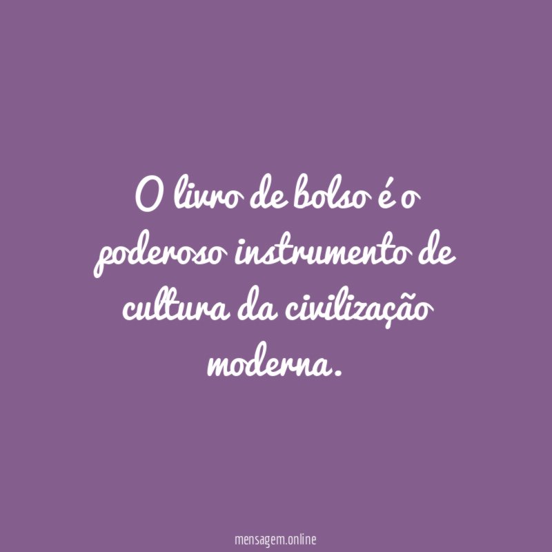 O livro de bolso é o poderoso instrumento