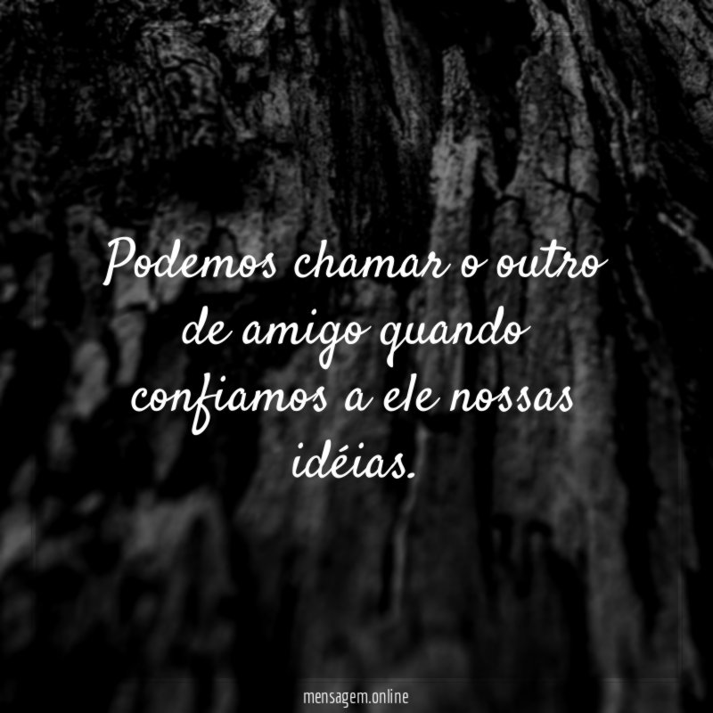Podemos chamar o outro de amigo quando confiamos
