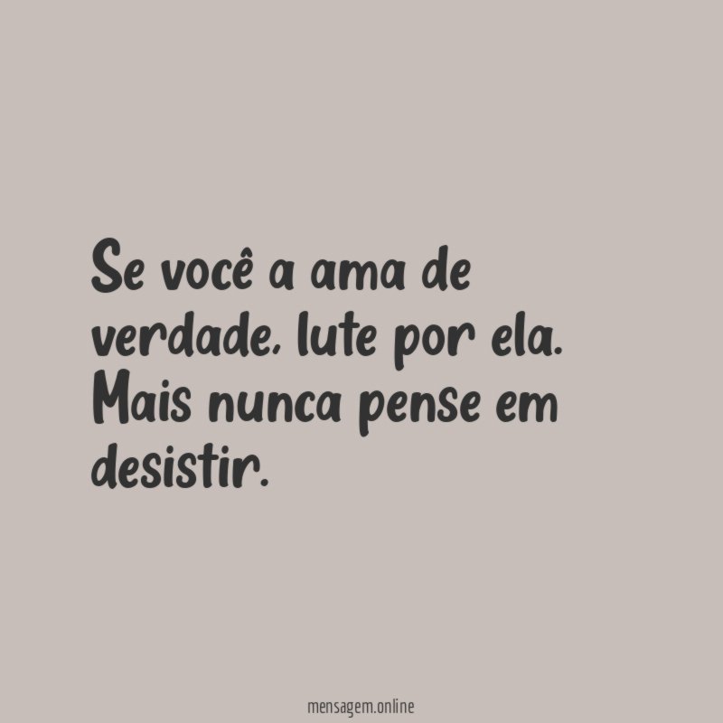 Se você a ama de verdade