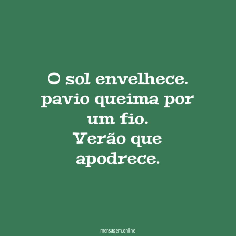 O sol envelhece