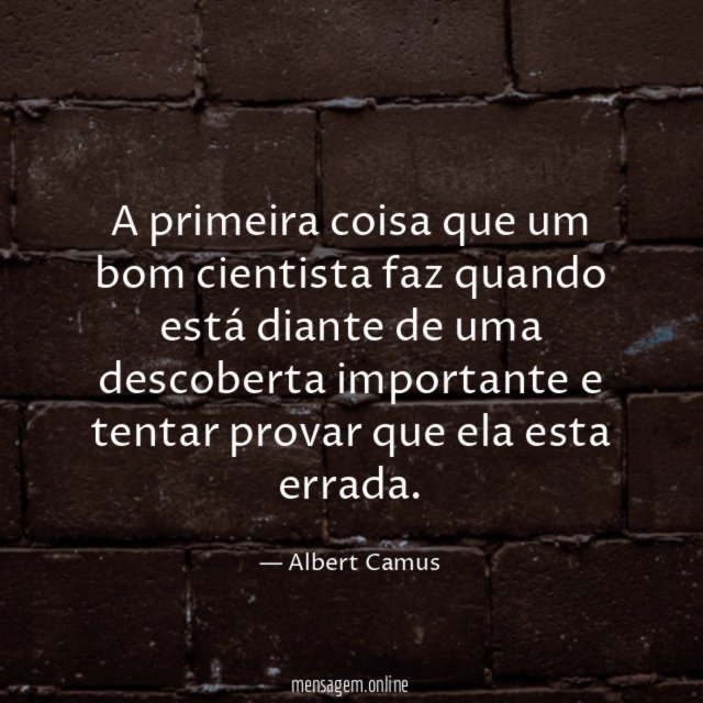 A primeira coisa que um bom cientista faz