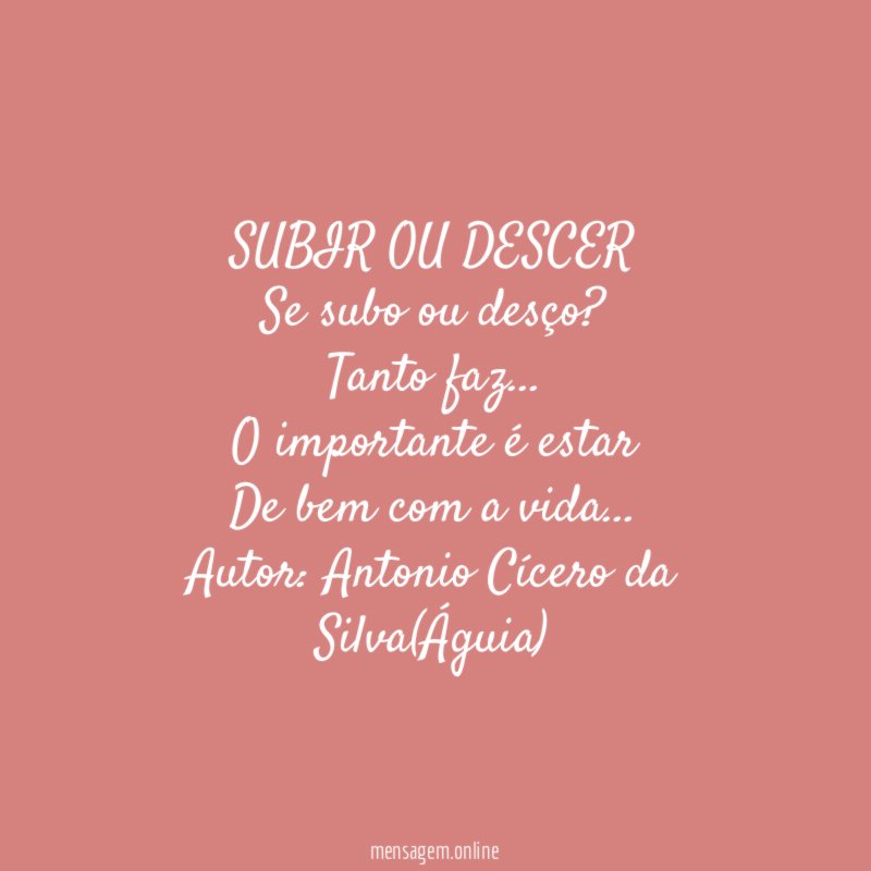 SUBIR OU DESCER
