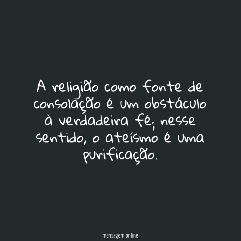 A religião como fonte de consolação é um