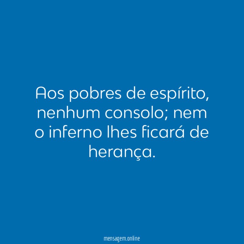 Aos pobres de espírito