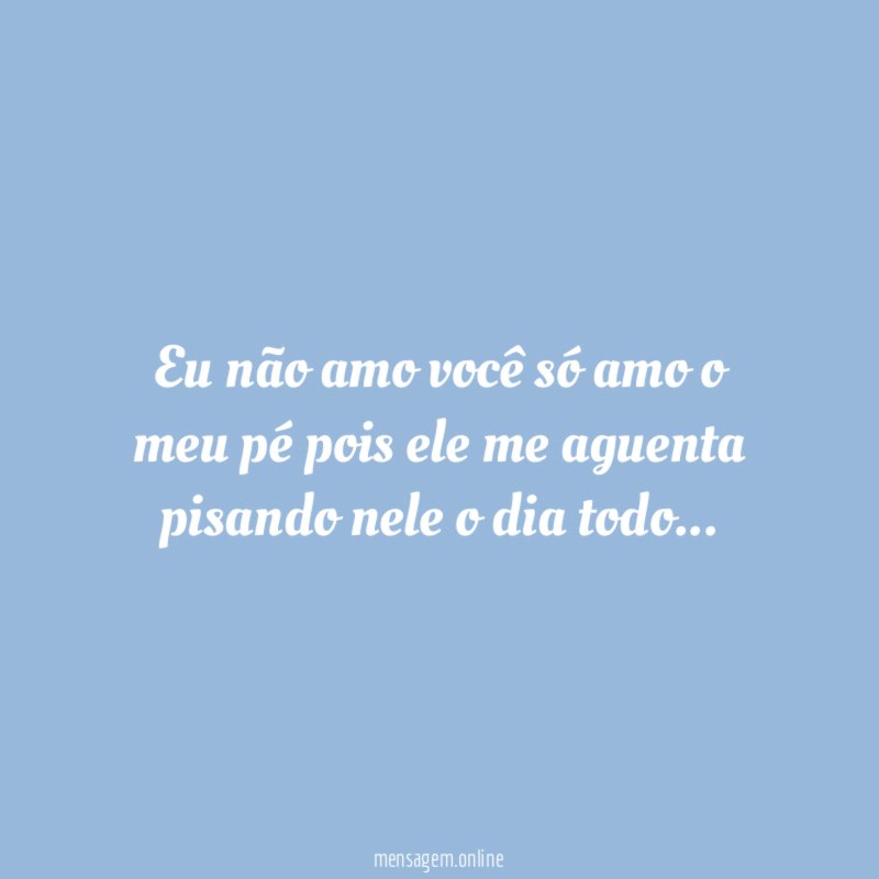 Eu não amo você só amo o meu