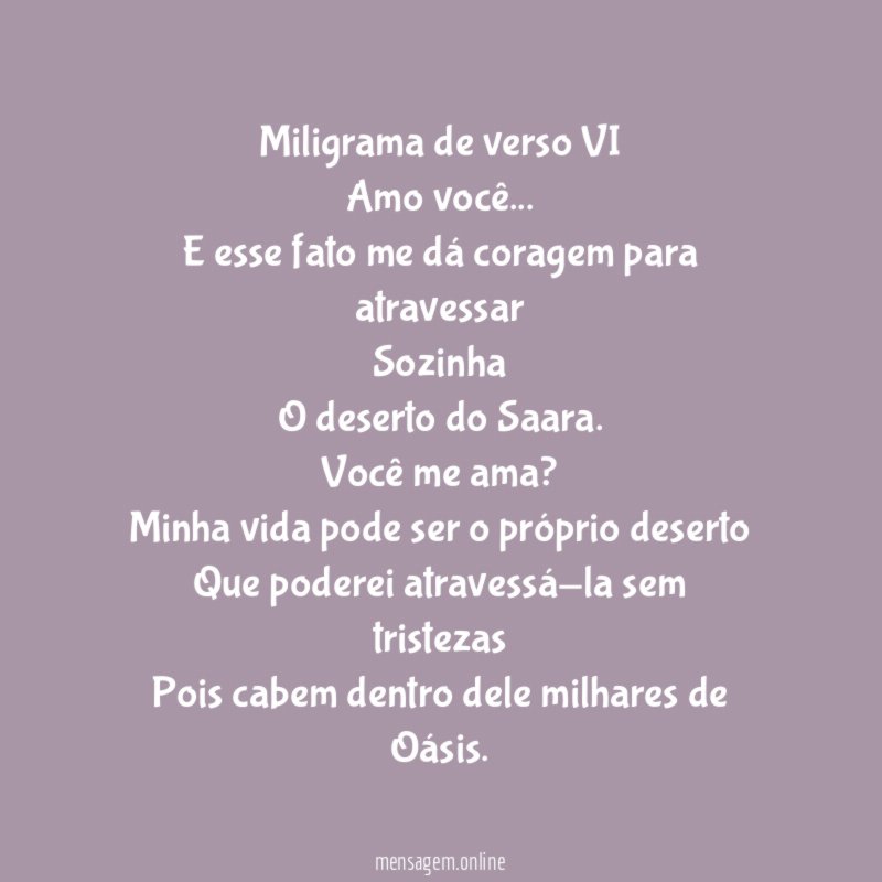 Miligrama de verso VI