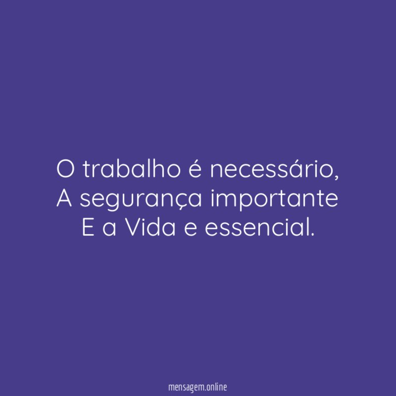 O trabalho é necessário