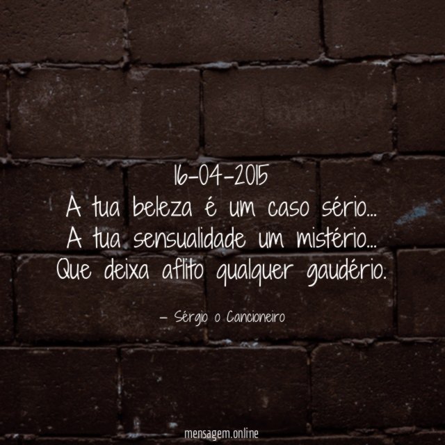 16-04-2015 A tua beleza é um caso sério