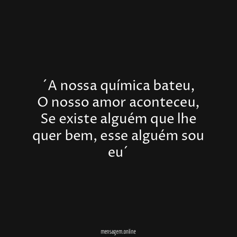´A nossa química bateu