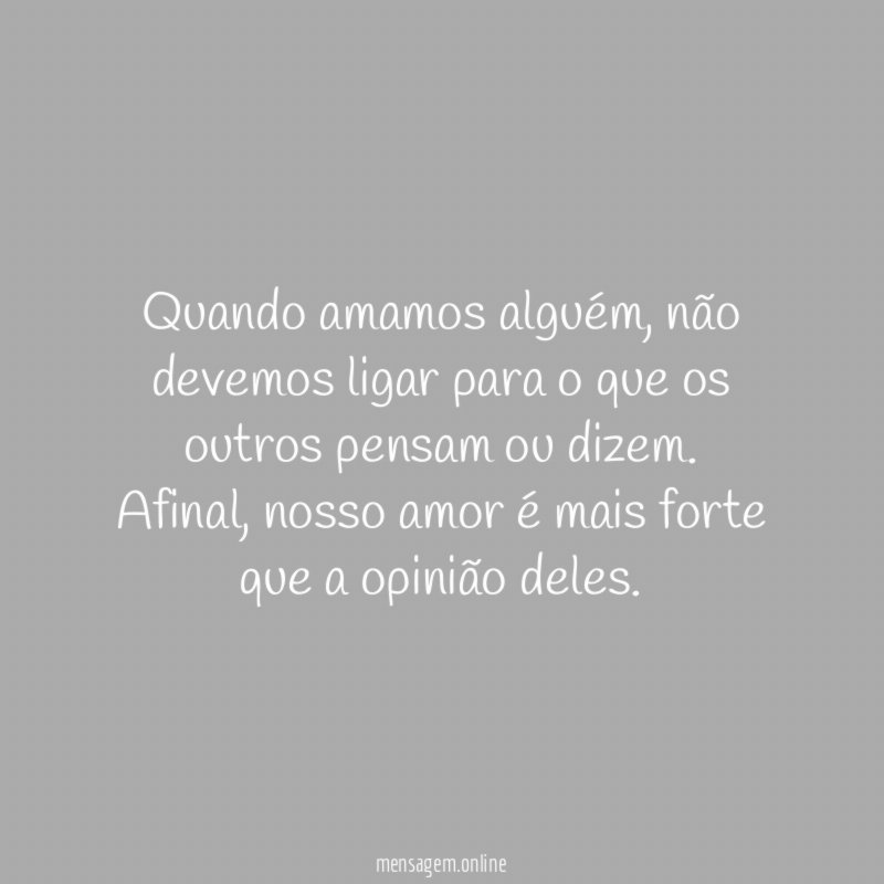 Quando amamos alguém