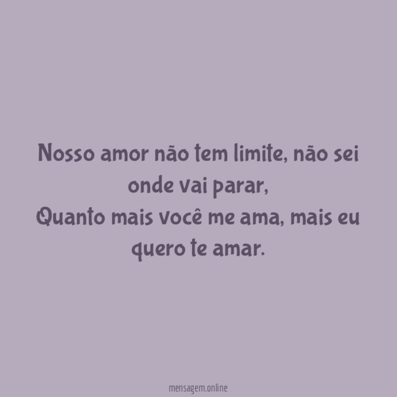 Nosso amor não tem limite