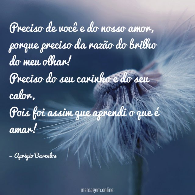 Preciso de você e do nosso amor
