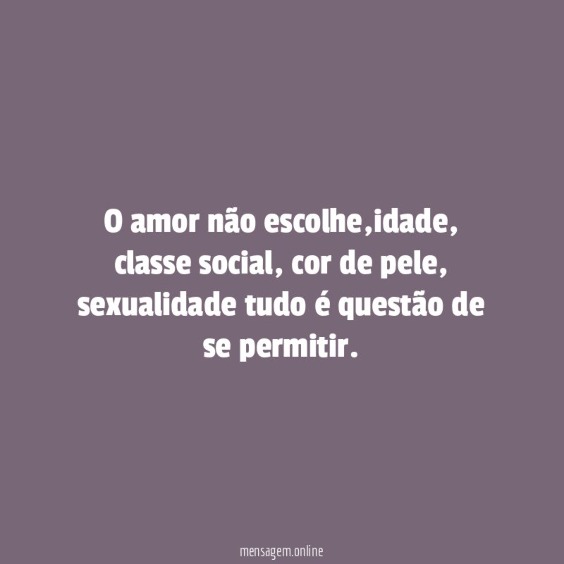 O amor não escolhe