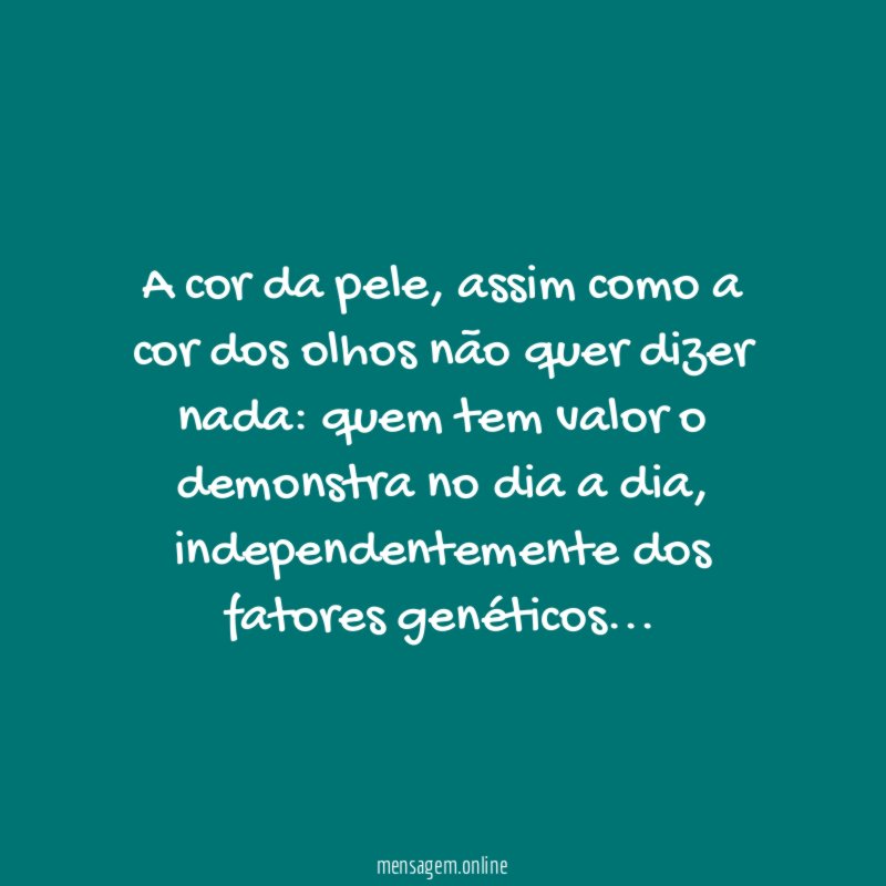 A cor da pele