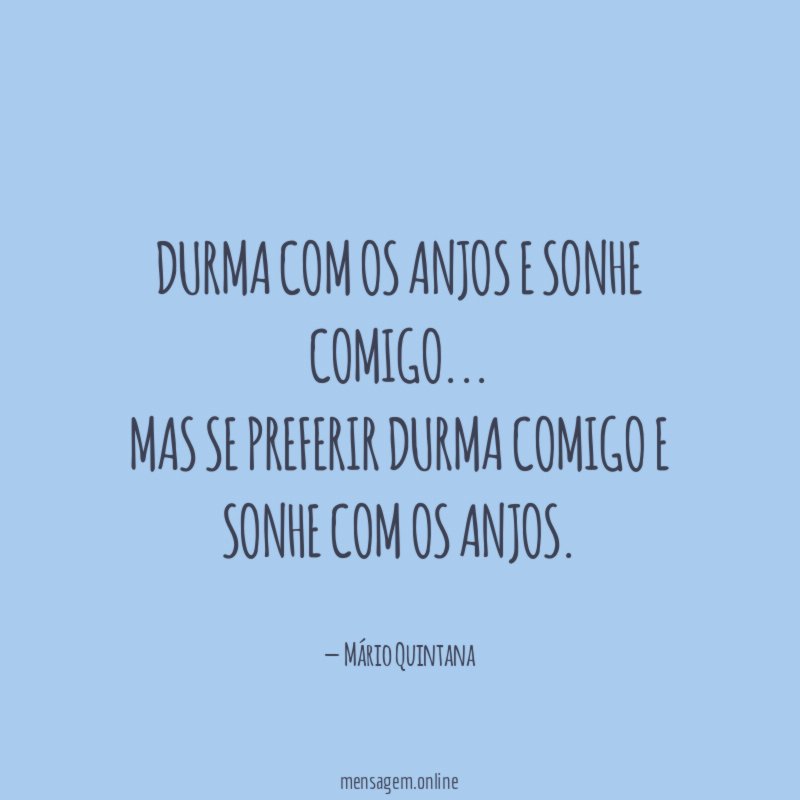 Durma com os anjos e sonhe comigo
