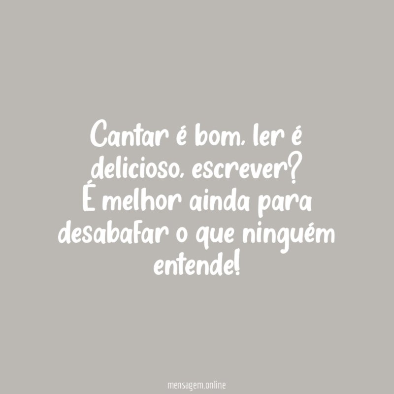 Cantar é bom