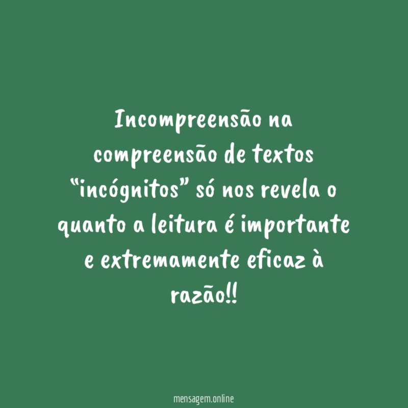 Incompreensão na compreensão de textos “incógnitos” só nos