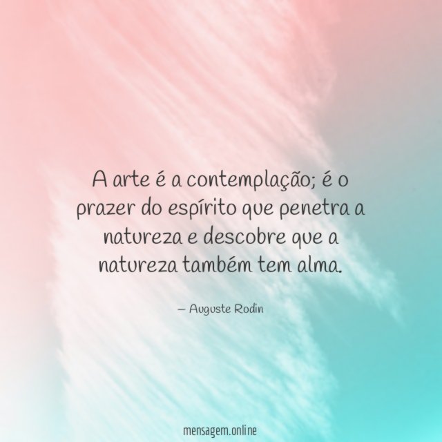 A arte é a contemplação