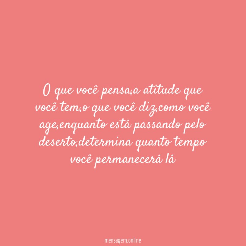 O que você pensa