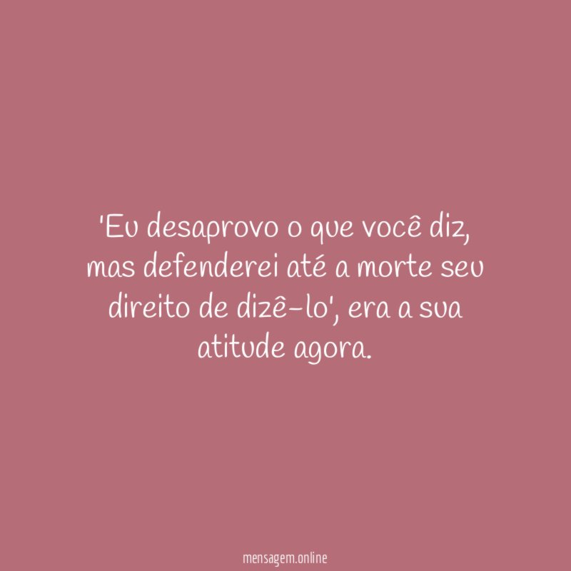 Eu desaprovo o que você diz