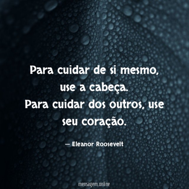 Para cuidar de si mesmo