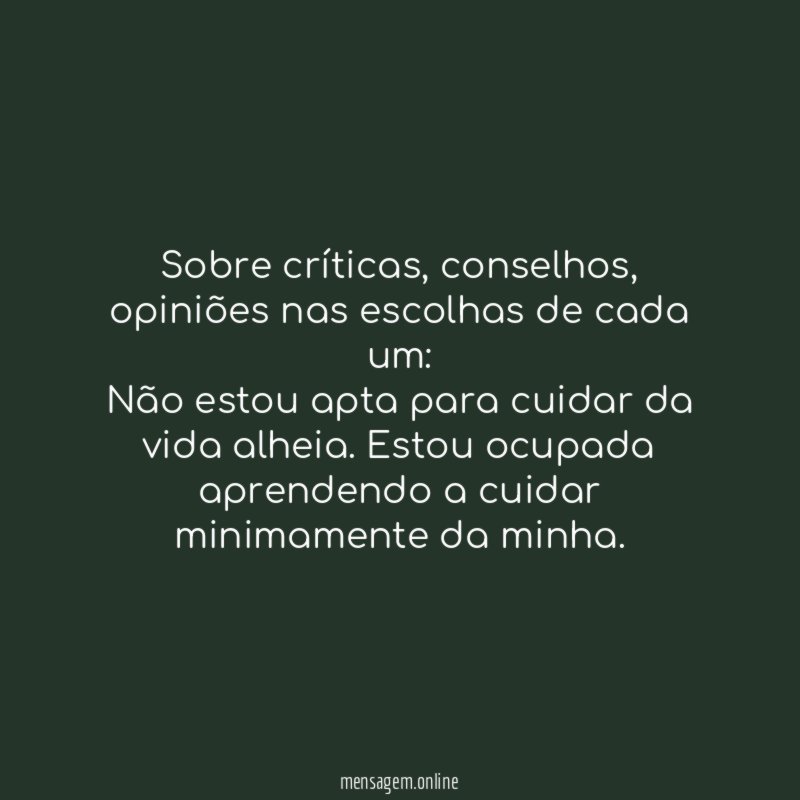 Sobre críticas