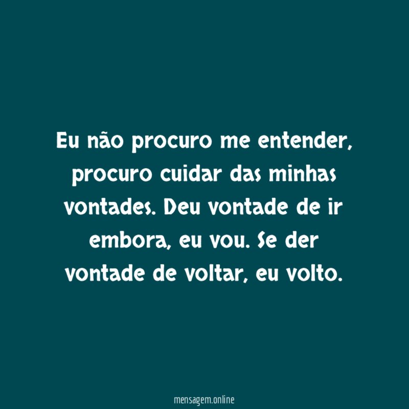 Eu não procuro me entender